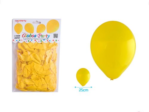 Ballonnen geel 25cm 100 stuks BALLON GEEL 25CM 100ST