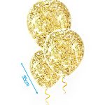 Confetti ballonnen 35cm met gouden confetti 3st Ballonnen m/confetti goud glitters 3st