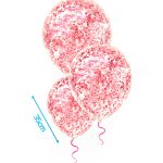 Ballonnen m/confetti roze glitters 3st