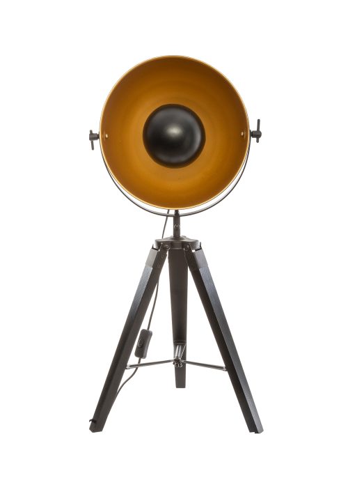 Design tafellamp 3-poot “Lahti” zwart-goud H70cm Tafellamp 3-poot 70cm LAHTI