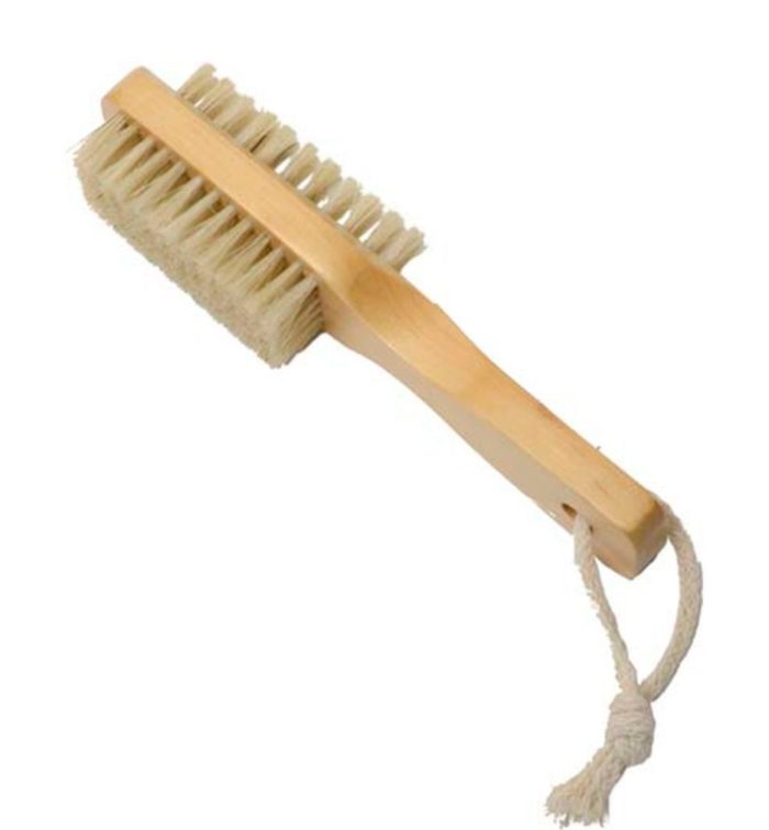 Dubbelzijdig houten nagelborstel DOUBLE SIDED NAIL BRUSH WITH HOUTEN HEN LE - NATURAL