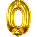 Folieballon goud 45cm cijfer 0 getal nummer FOLIEBALLON NR.0 GOUD 45 CM