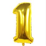 Folieballon goud 45cm cijfer 1 nummer getal cijferFOLIEBALLON NR.1 GOUD 45 CM