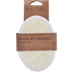 Massagehandschoen loofah-bamboe crème (Maat S) EXFOLIATING MASSAGE PAD FOR BODY BAMBOO/LOOFAH SMALL SIZE - NATURAL