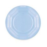 Platte ronde schotel baby blauw 14cm PS 15st