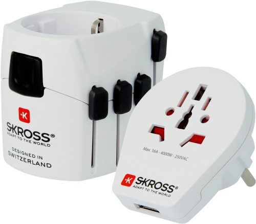 Reisstekker wereld Pro USB SKROSS