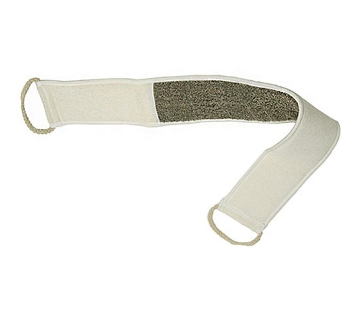 Rug massage scrubband ramie EXFOLIATING MASSAGE STRAP FOR BODY POLYESTER/RAMIE SMALL SIZE - CREAM/TAUPE