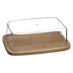 Botervloot kunststof bamboe boterhouder boterschaal bewaardoos boter boterbak plastic hout