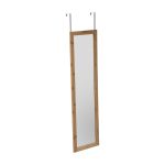 Deurspiegel bamboe 30x110cm hangspiegel hangende passpiegel visagiespiegel spiegel lange deurspiegel hout naturel beige