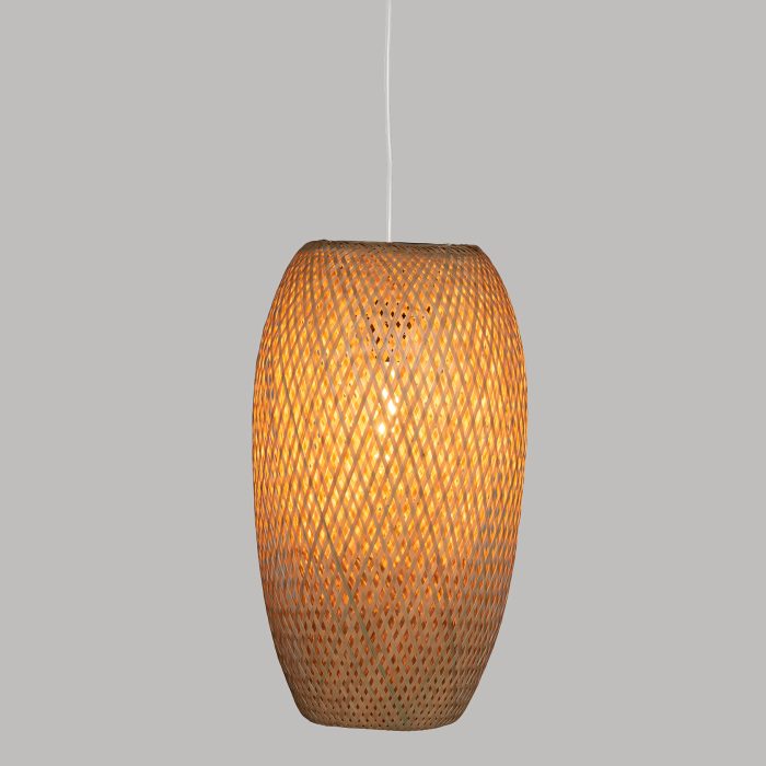 Hanglamp gevlochten bamboe Ø25cm
