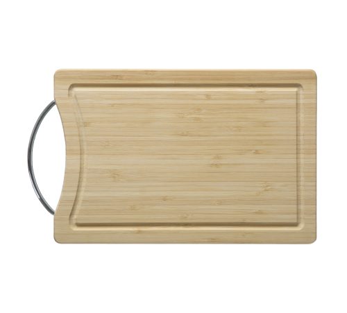 Snijplank bamboe met RVS handvat 33*20cm cuttingboard met hendel en groeven snij bord Snijplank bamboe met RVS handvat