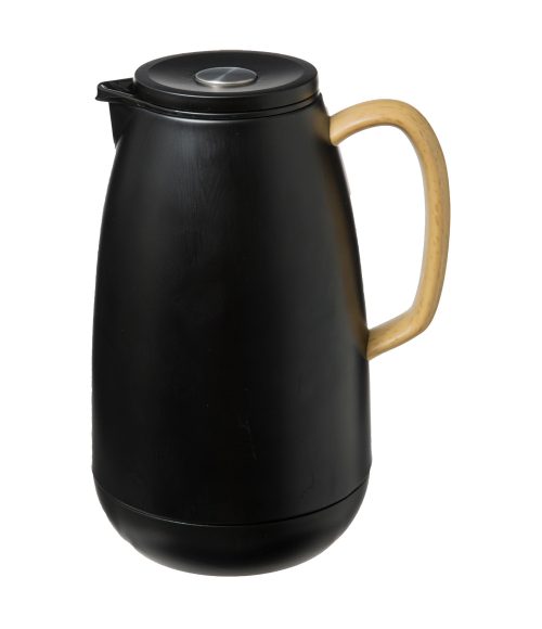 Thermoskan RVS zwart-naturel 1L reisbeker thermosbeker fles kan koffie thee kantine