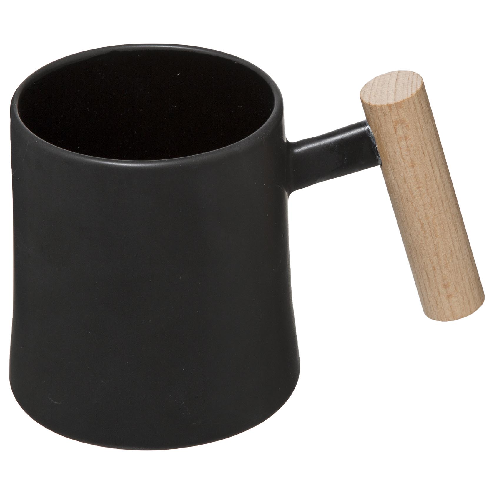mok beker teeglas koffiemok koffie drank waabi saabi Mok mat-zwart beukenhouten handvat