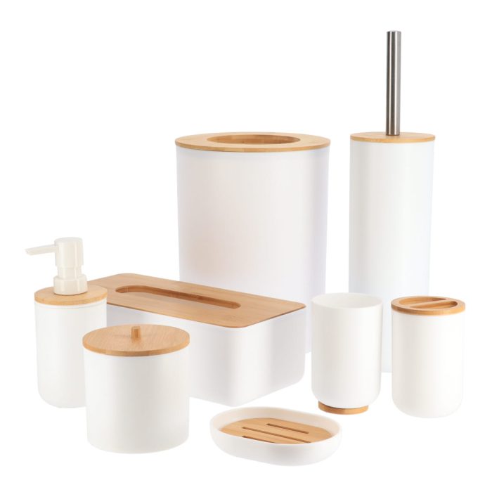 PS TOILETBORSTEL BAMBOO WITH BAMBOO COVER - WIT /BAMBOO