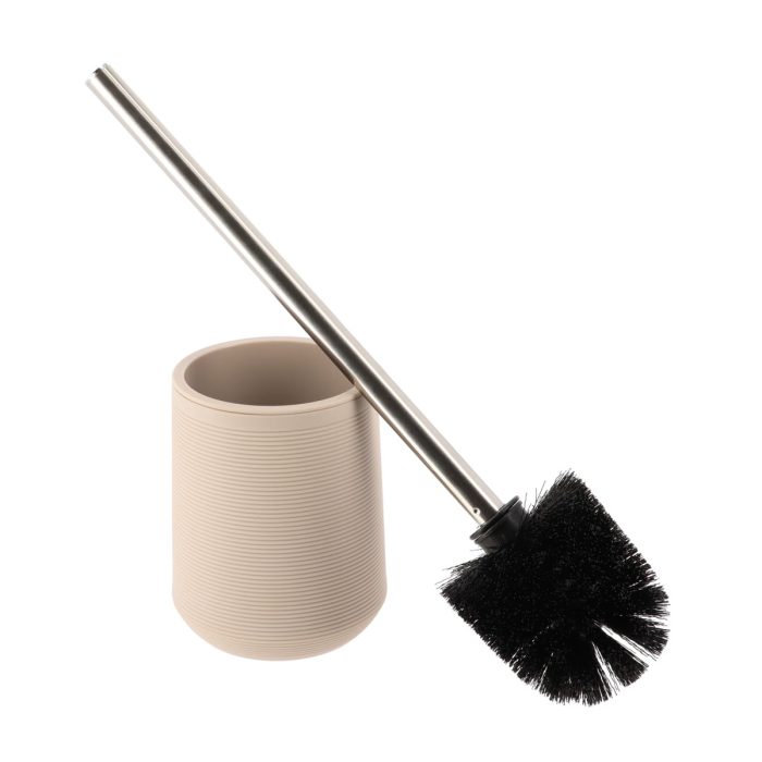 TOILET BRUSH ABS + RUBBER WIH STRIPES- TAUPE