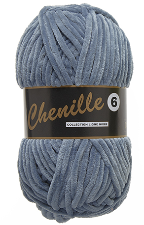 Breigaren chenille grijsblauw 100g