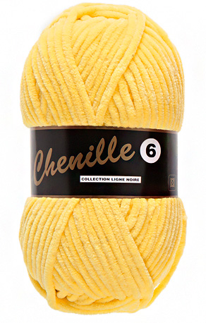 Breigaren chenille lichtgeel 100g