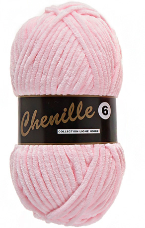 Breigaren chenille lichtroze 100g