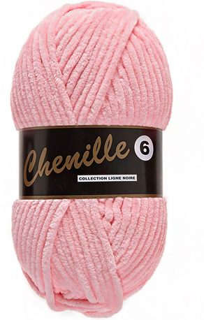 Breigaren chenille roze 100g