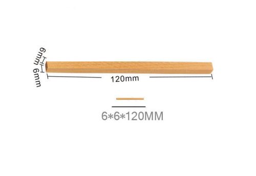 Vierkante houten knutselstokjes 6*6*120mm