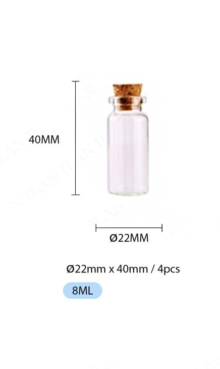 Glazenflesjes met kurkdeksel 8ml