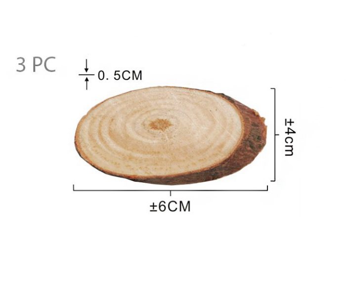 Boomschijf ovaal 6cm/ 3 stuks