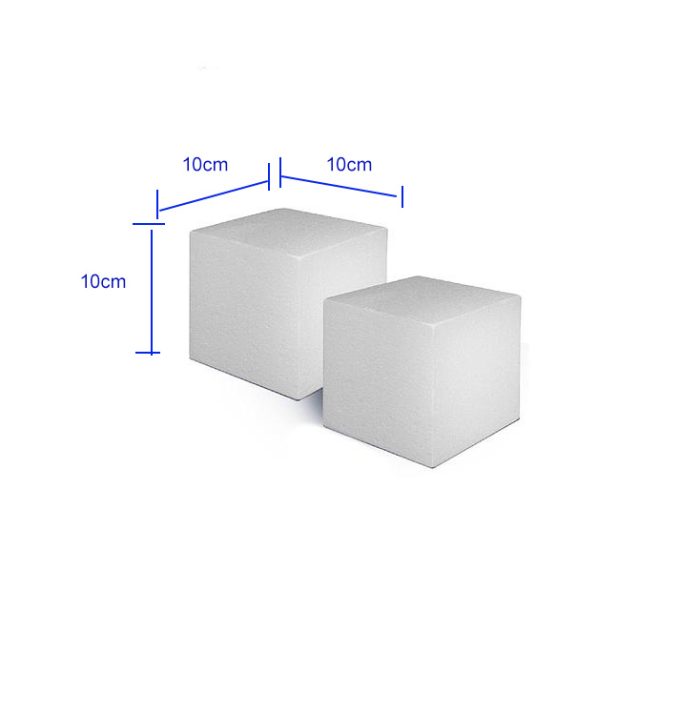 Piepschuim kubus wit 10*10cm 2st