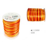 Satijnen koord rood/oranje/geel 2,5mm*50m