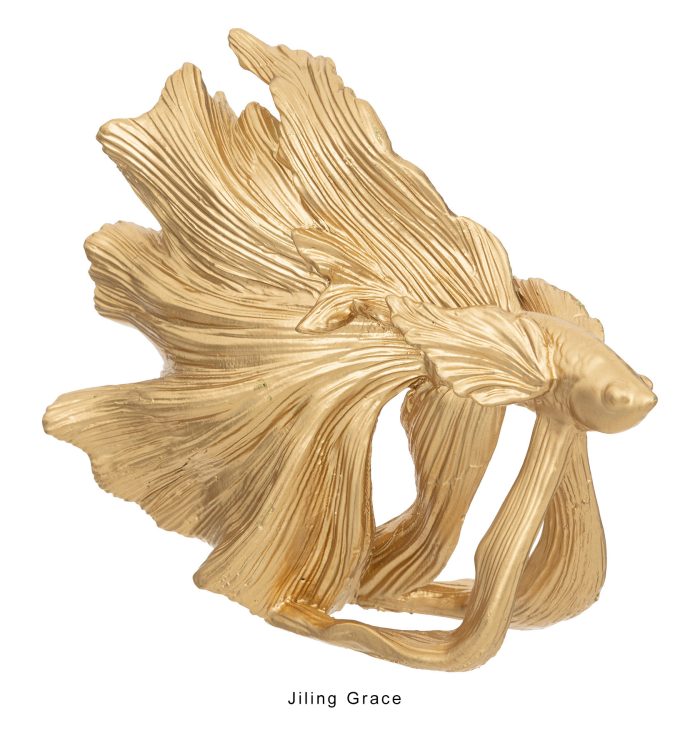 Decoratie gouden vis crowntail Jiling 12cm