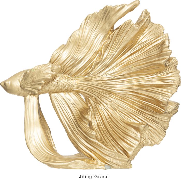 Decoratie gouden vis crowntail Jiling 12cm