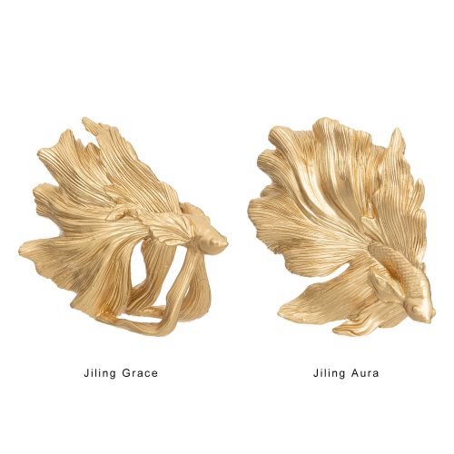 Decoratie gouden vis crowntail Jiling 12cm