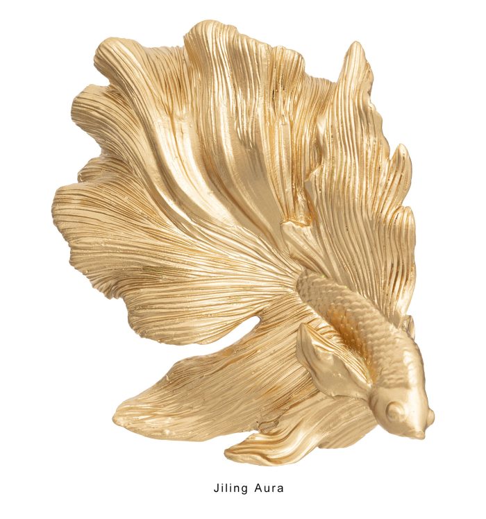 Decoratie gouden vis crowntail Jiling 12cm