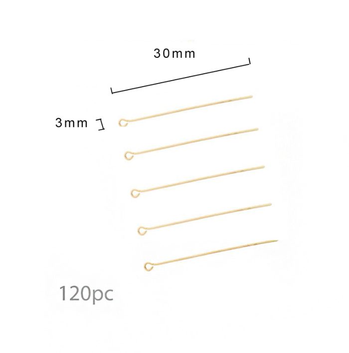 Kettelstiften goud 30*3*0,7mm-c.a.120st