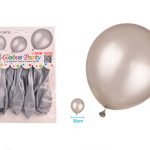 Ballonnen parelmoer zilver 30cm 10 stuks