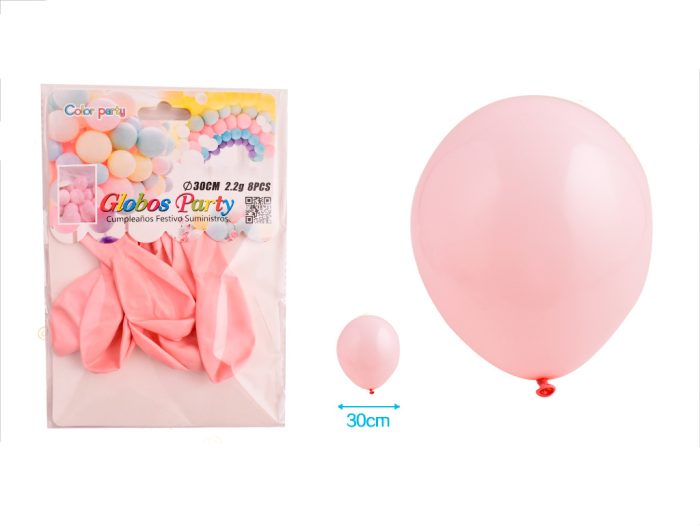 Ballonnen pastel roze 30cm 8 stuks