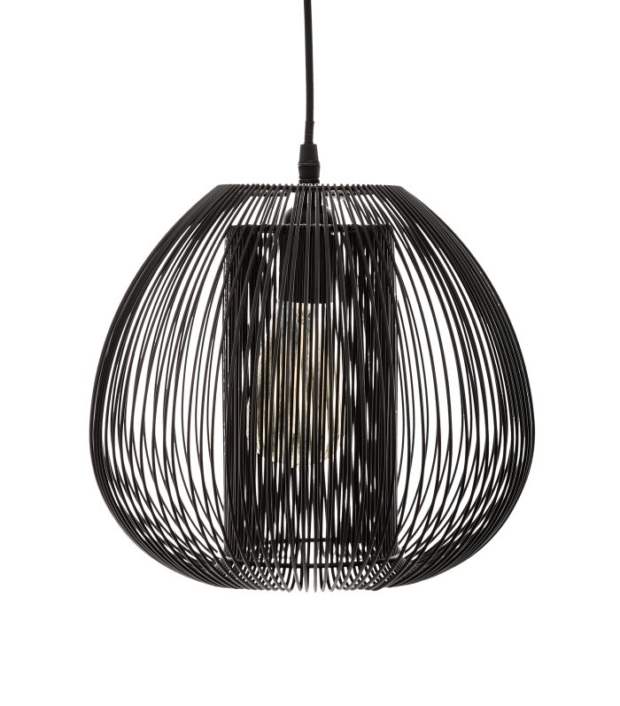 Bedrade metalen hanglamp “Noda” zwart D28cm