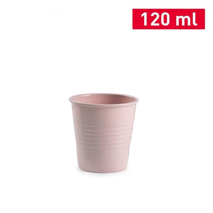 Beker kunststof roze 120ml