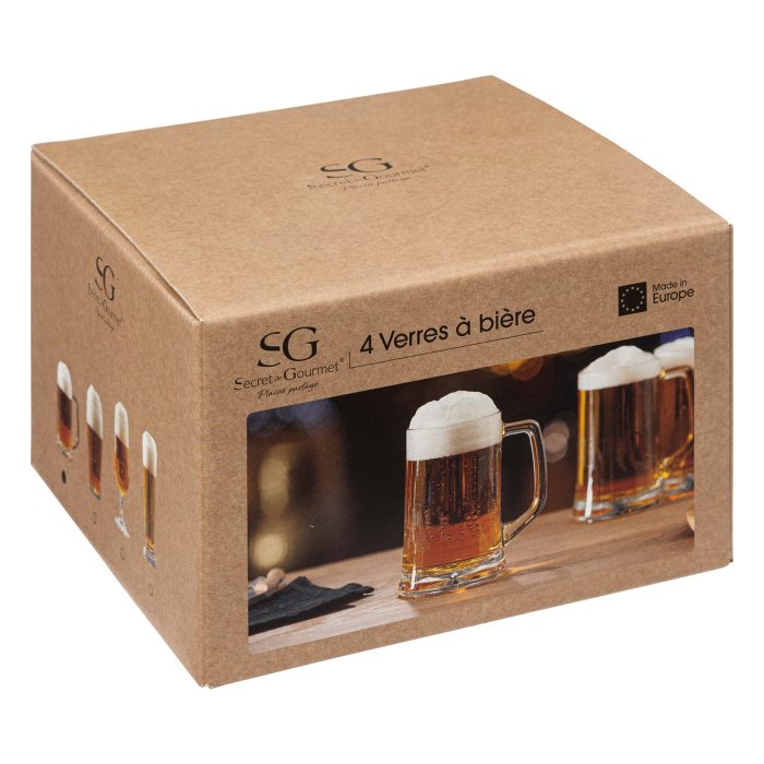 Bierglas met handvat 320ml 4-stuks