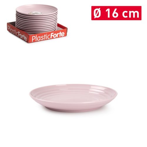 Bord kunststof roze D16cm