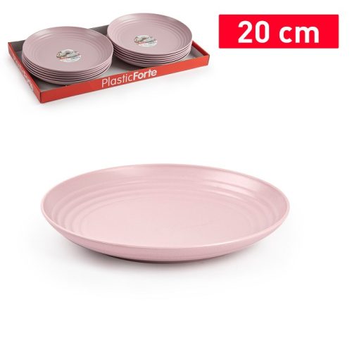 Bord kunststof roze D20cm