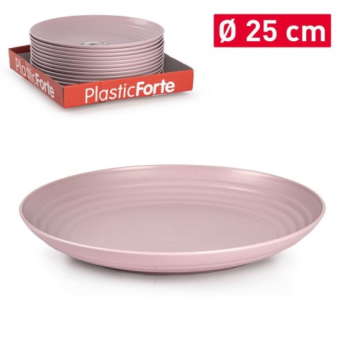 Bord kunststof roze D25cm