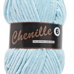 Breigaren chenille lichtblauw 100g