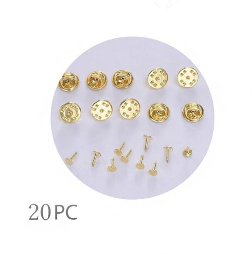 Brochespeld set (met pin) goud 10*5mm