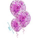 Confetti ballonnen 35cm met donkerroze confetti 3st