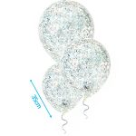 Confetti ballonnen 35cm met zilver confetti 3st