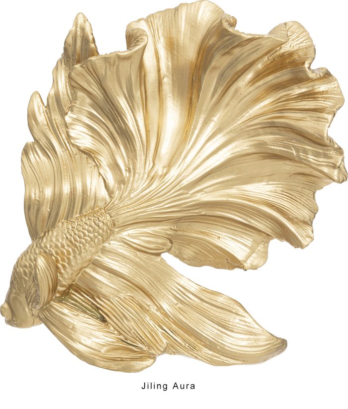 Decoratie gouden vis crowntail Jiling 12cm