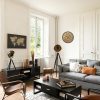 Design tafellamp 3-poot “Lahti” zwart-goud H70cm