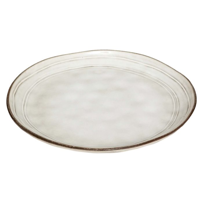 Dinerbord aardewerk lichtgrijs D26cm