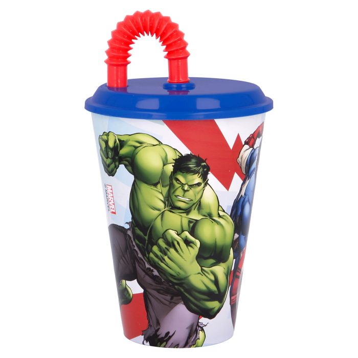 Drinkbeker met rietje Avengers 430ml