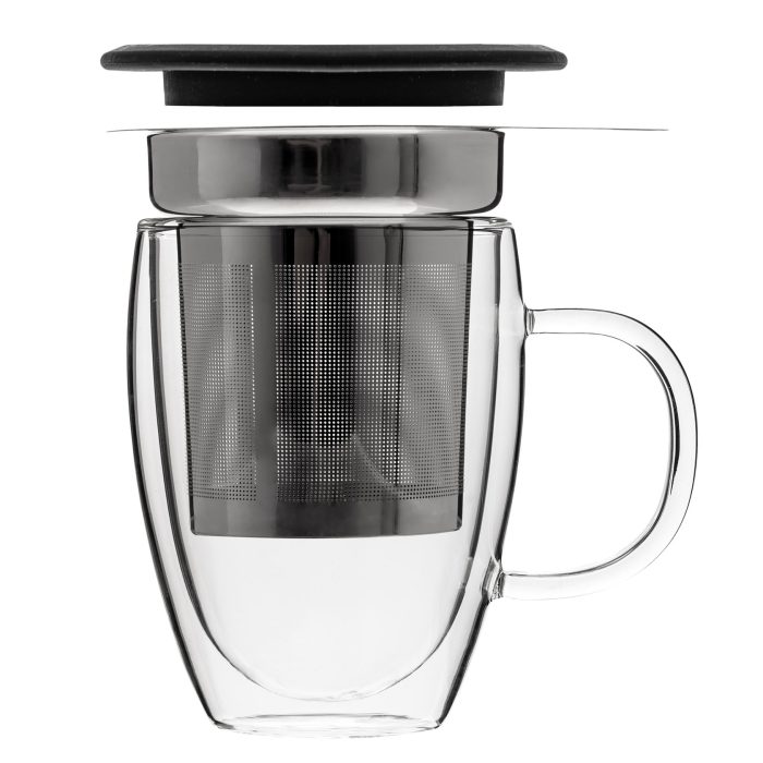 Dubbelwandig theeglas met infuser 300ml